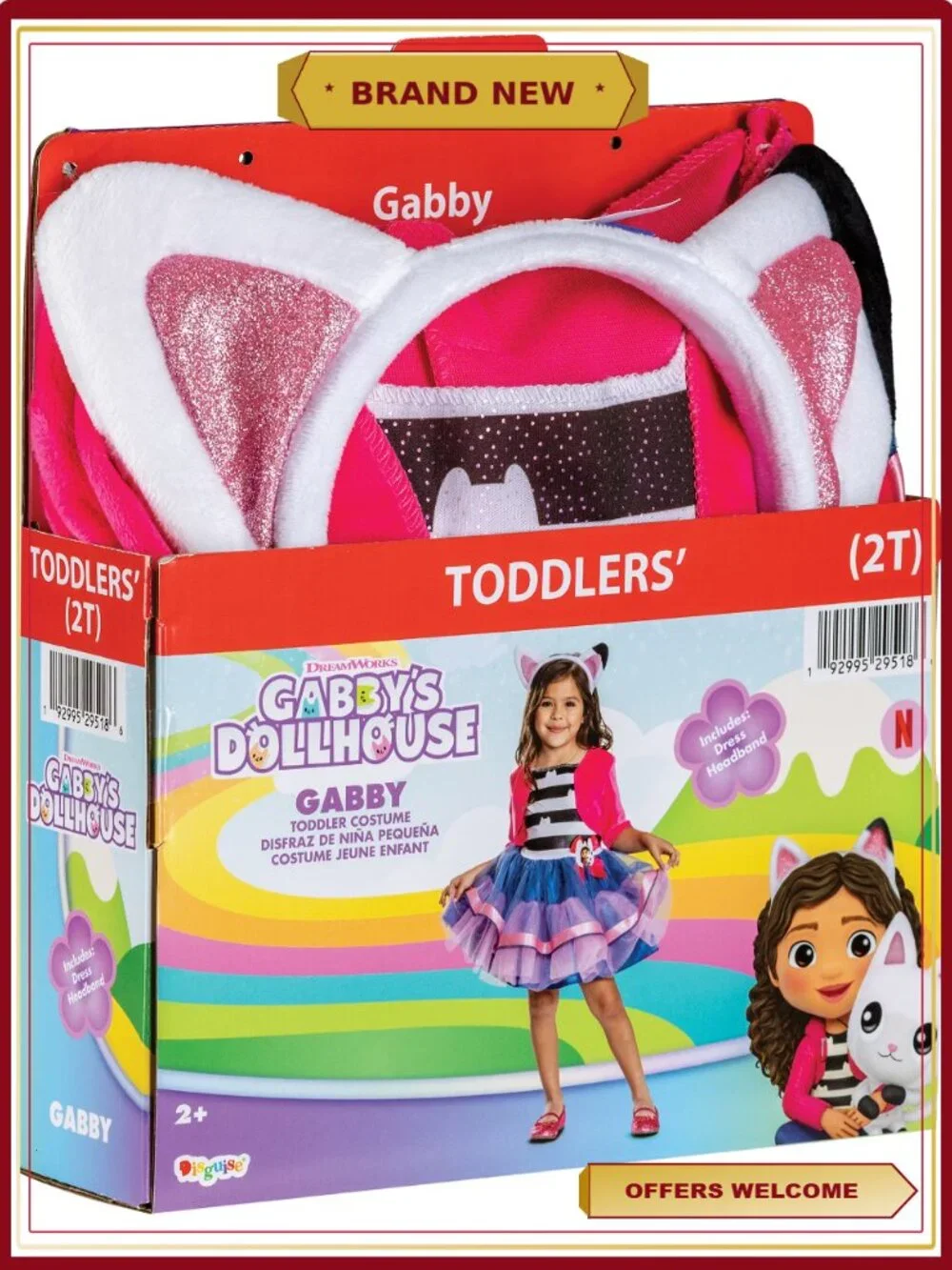 Toddler Halloween Costume Tutu Dress with Headband Size 2T